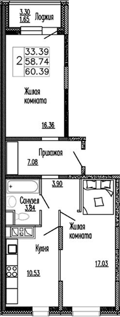 2-комн. Клевер