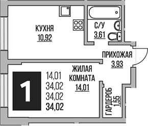 1-комн. Гранель Живописный