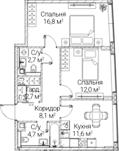 2-комн. СЕЗАР БУДУЩЕЕ