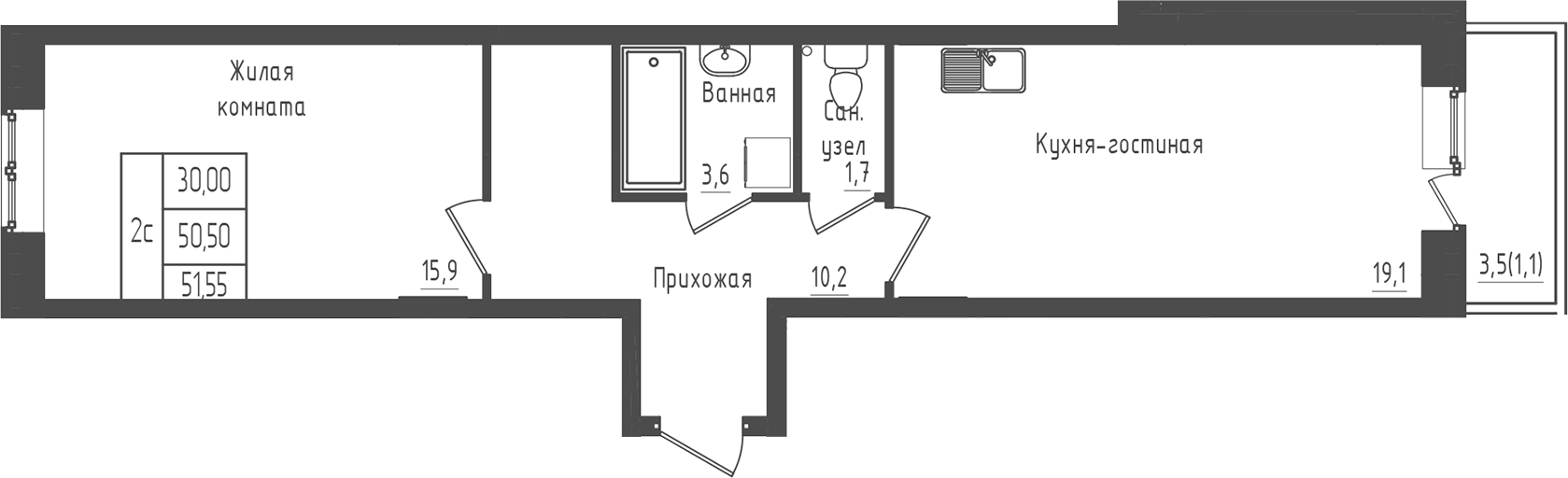 1-комн. Зеленый город