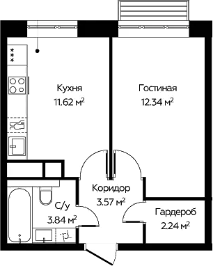 1-комн. Новоград Павлино