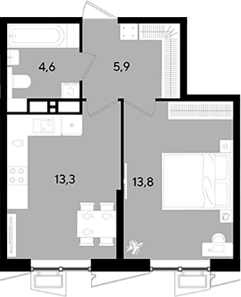 1-комн. квартира, 37.6 м² в ЖК Парк Победы — фото 2