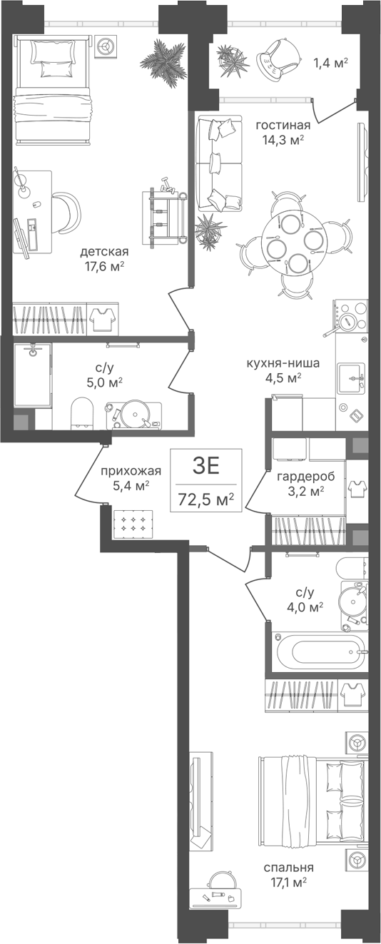 3-комн. Михалковский