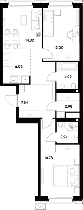 3-комн. ЭВО