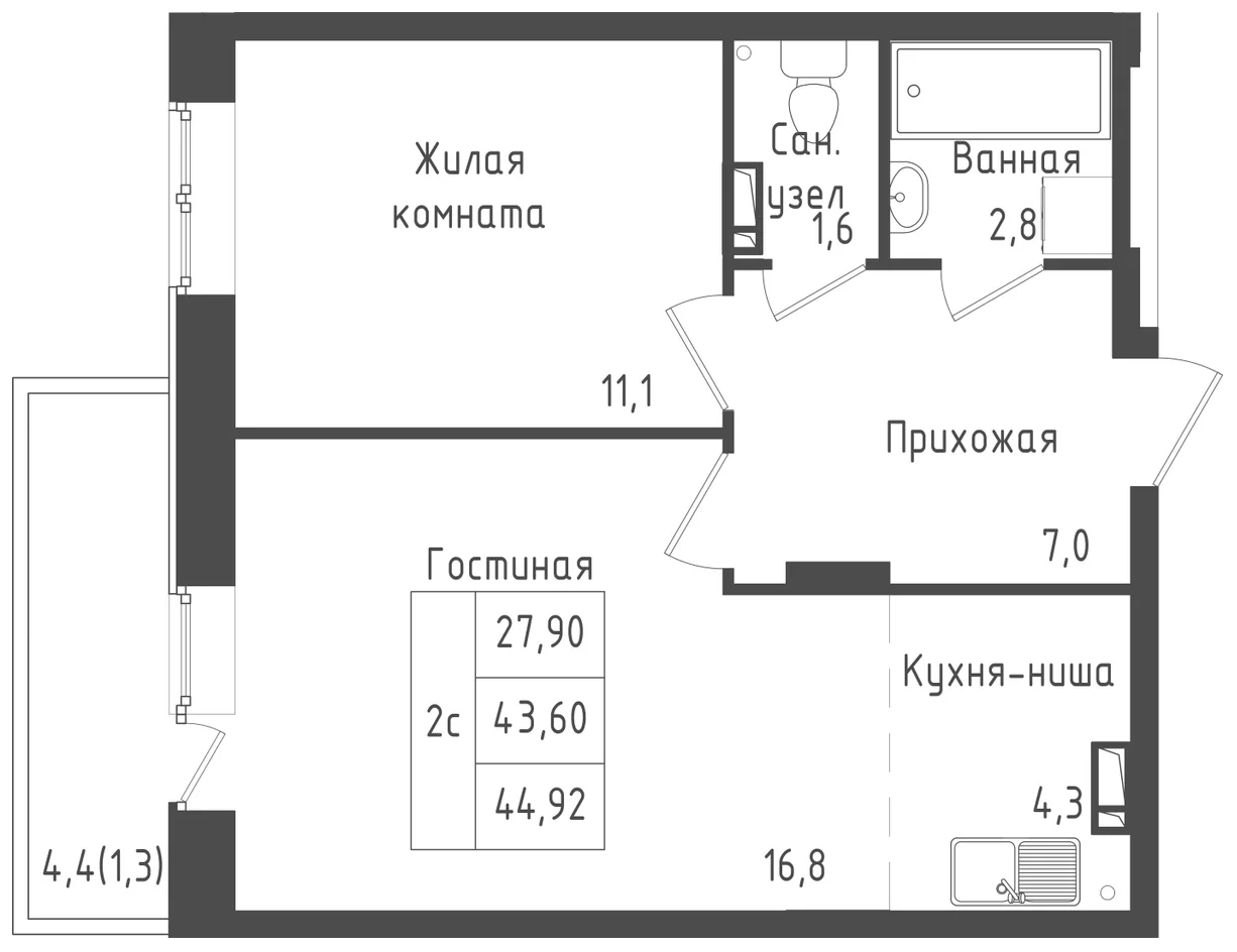 1-комн. Зеленый город