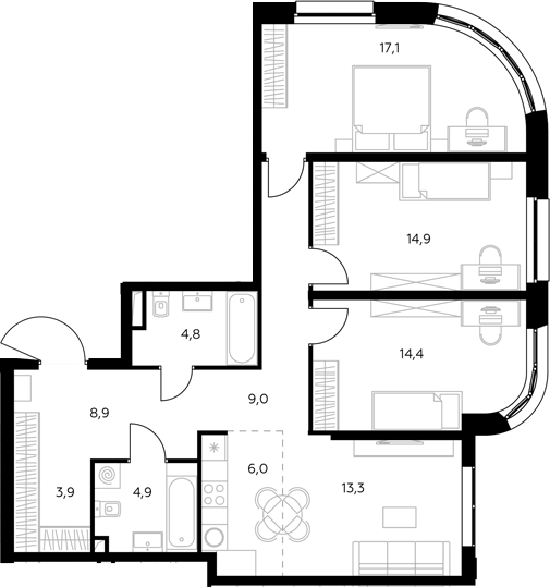 4-комн. Адмирал