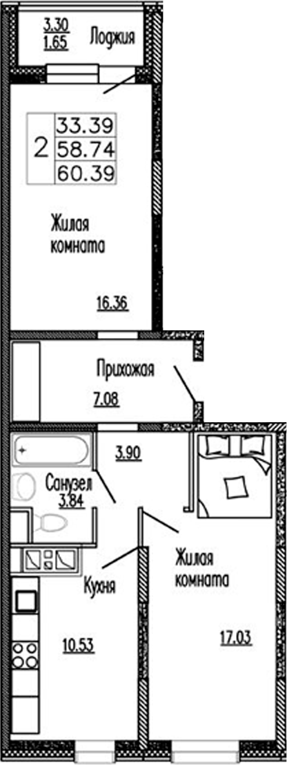 2-комн. Клевер