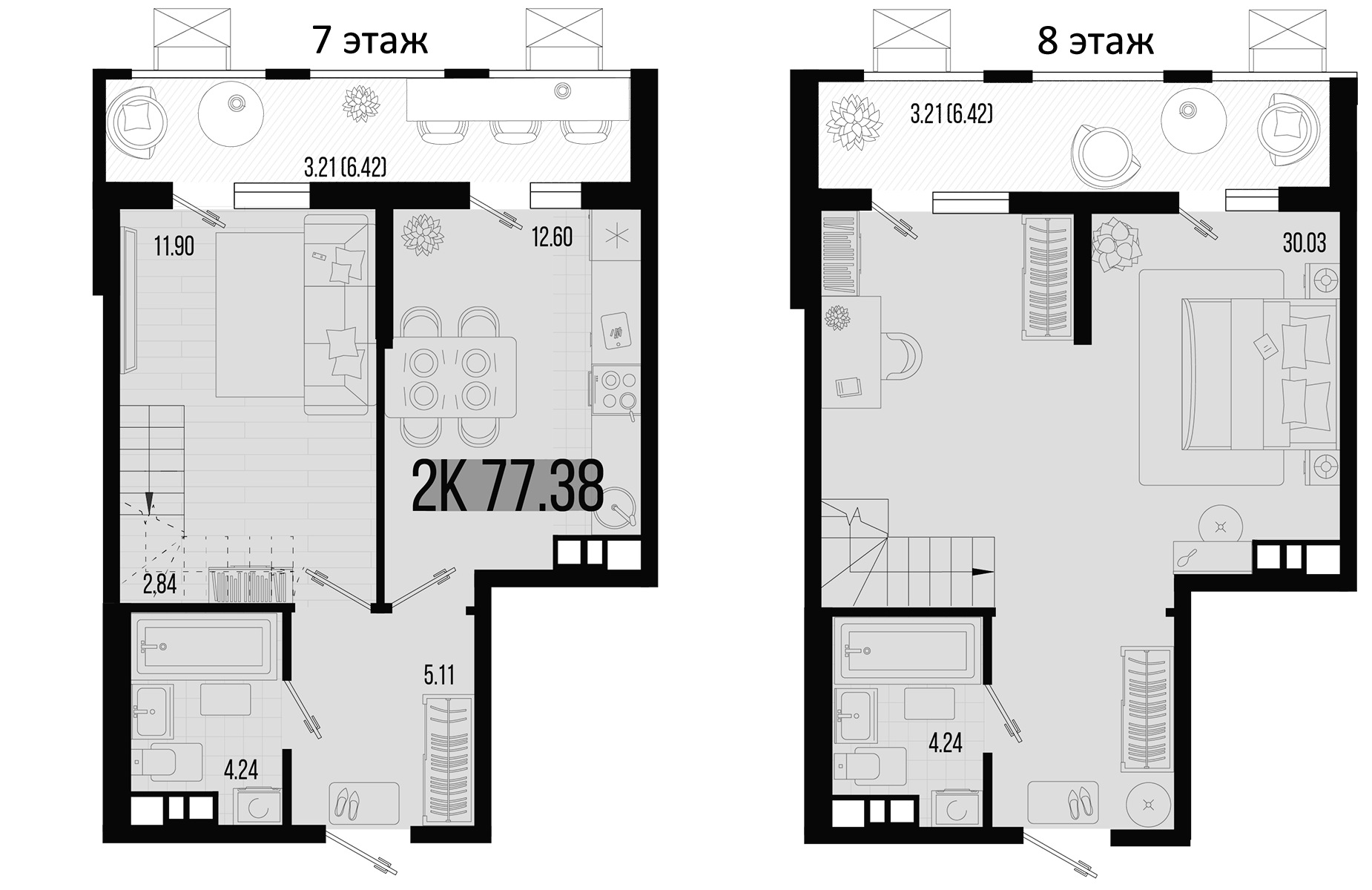 2-комн. квартира, 70.96 м² в ЖК Цветной бульвар — фото 2