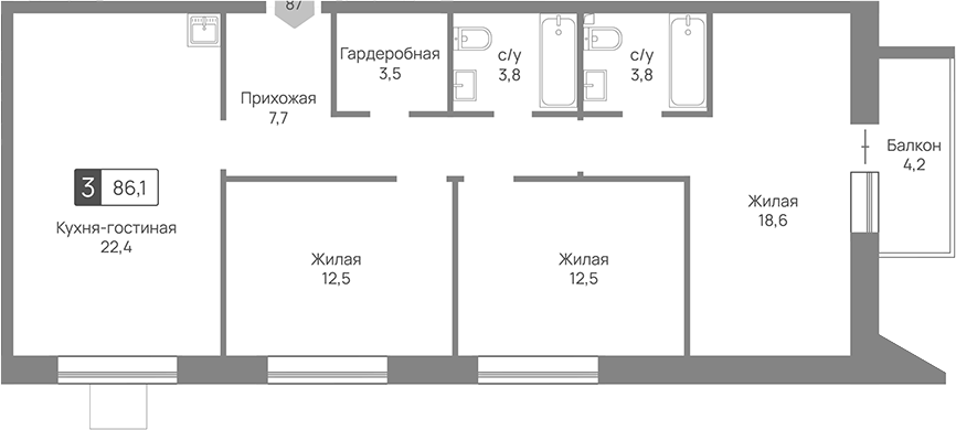 4-комн. Отрада 3