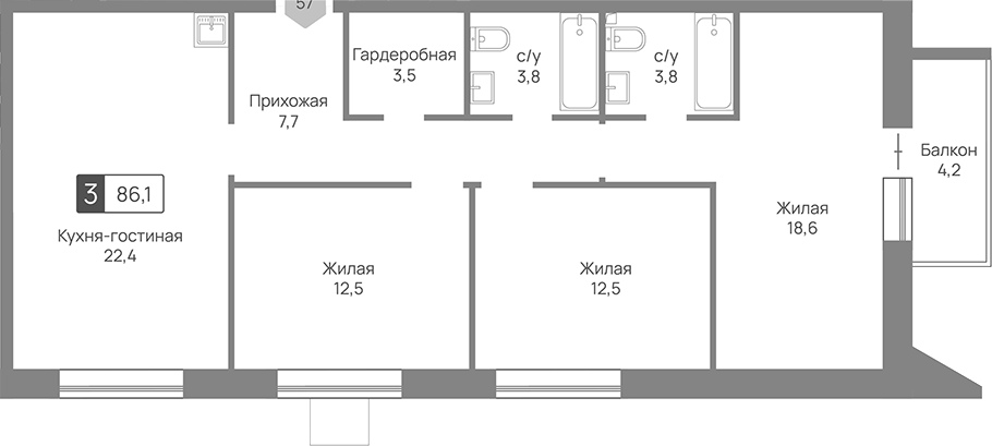 4-комн. Отрада 3