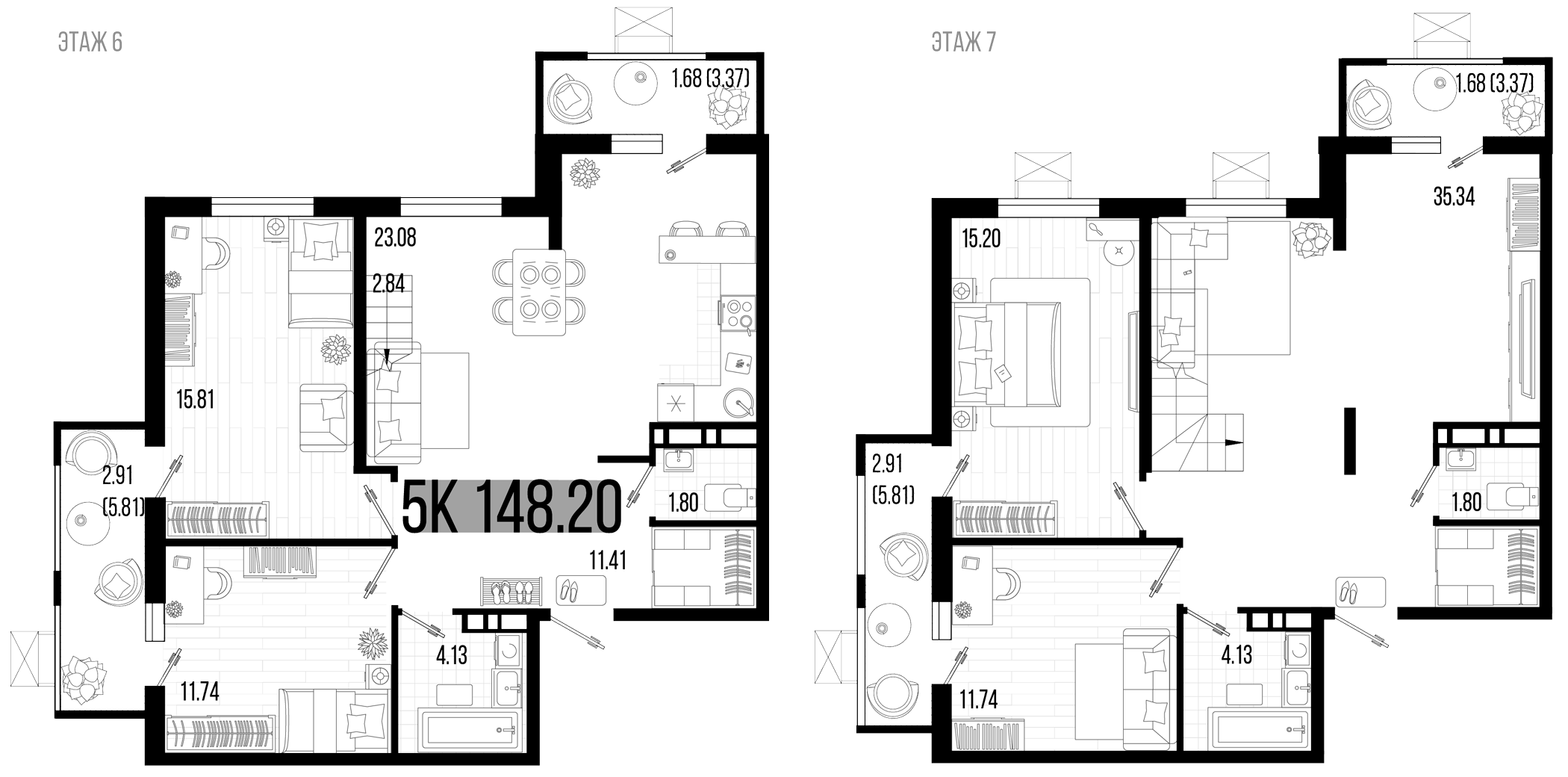 5-комн. квартира, 139.02 м² в ЖК Цветной бульвар — фото 2