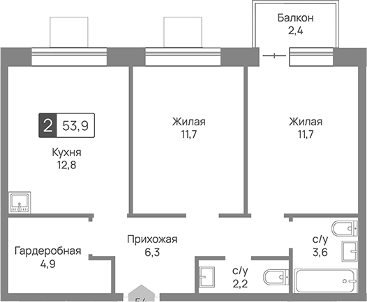 3-комн. Отрада 3