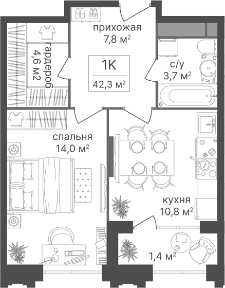 1-комн. Варшавские ворота
