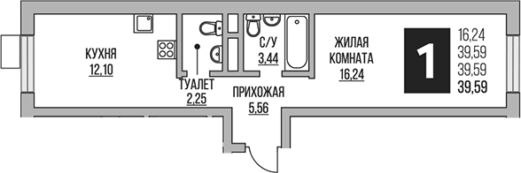 1-комн. Гранель Живописный
