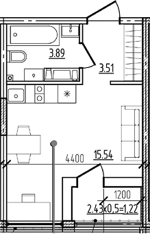 Студия квартира, 22.94 м² в ЖК Моренуар — фото 2