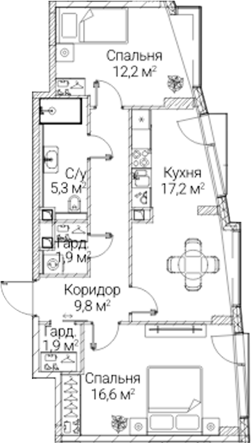 2-комн. СЕЗАР БУДУЩЕЕ