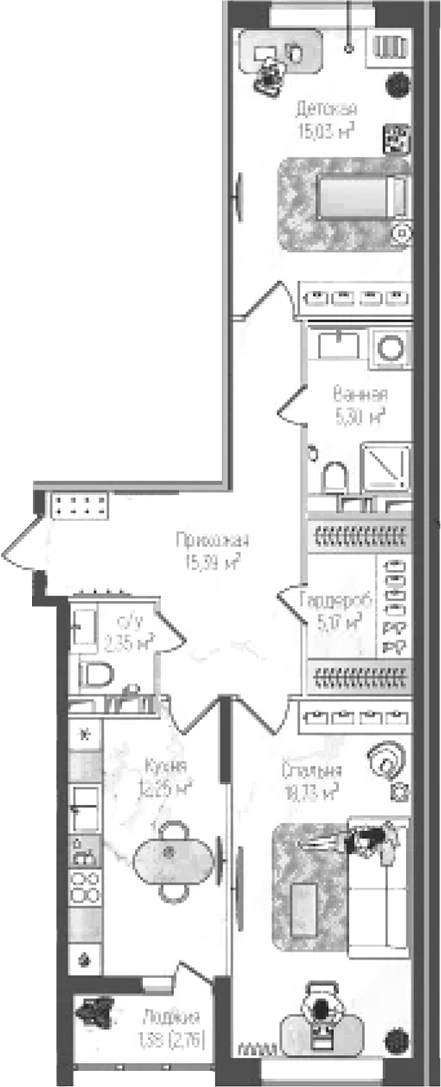 2-комн. Рига Хиллс