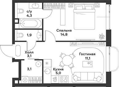 2-комн. АЛИА