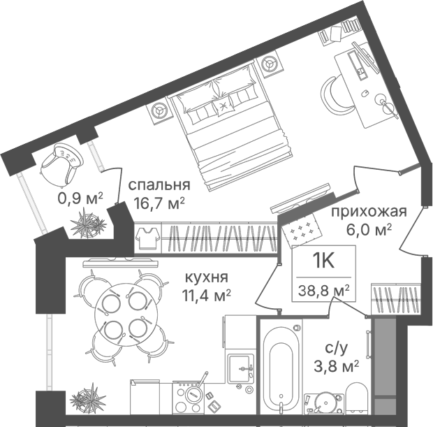 1-комн. Варшавские ворота