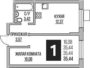 1-комн. Гранель Живописный