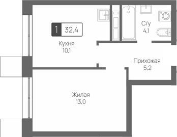 1-комн. Сити квартал Отрада