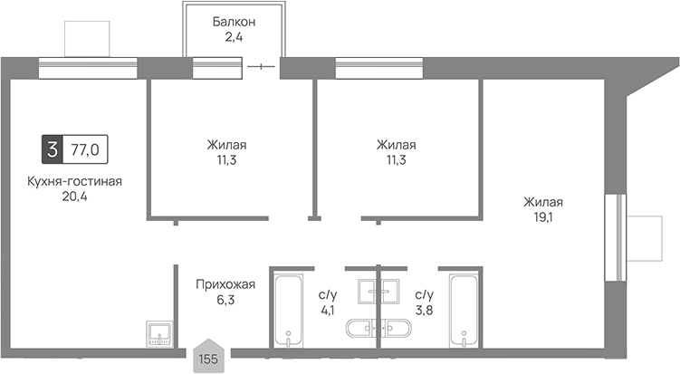 4-комн. Отрада 3