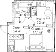 1-комн. СЕЗАР БУДУЩЕЕ