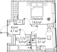1-комн. СЕЗАР БУДУЩЕЕ