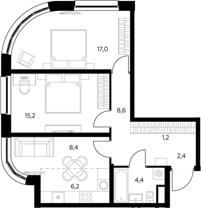 2-комн. Адмирал