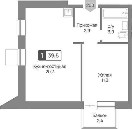 2-комн. Отрада 3