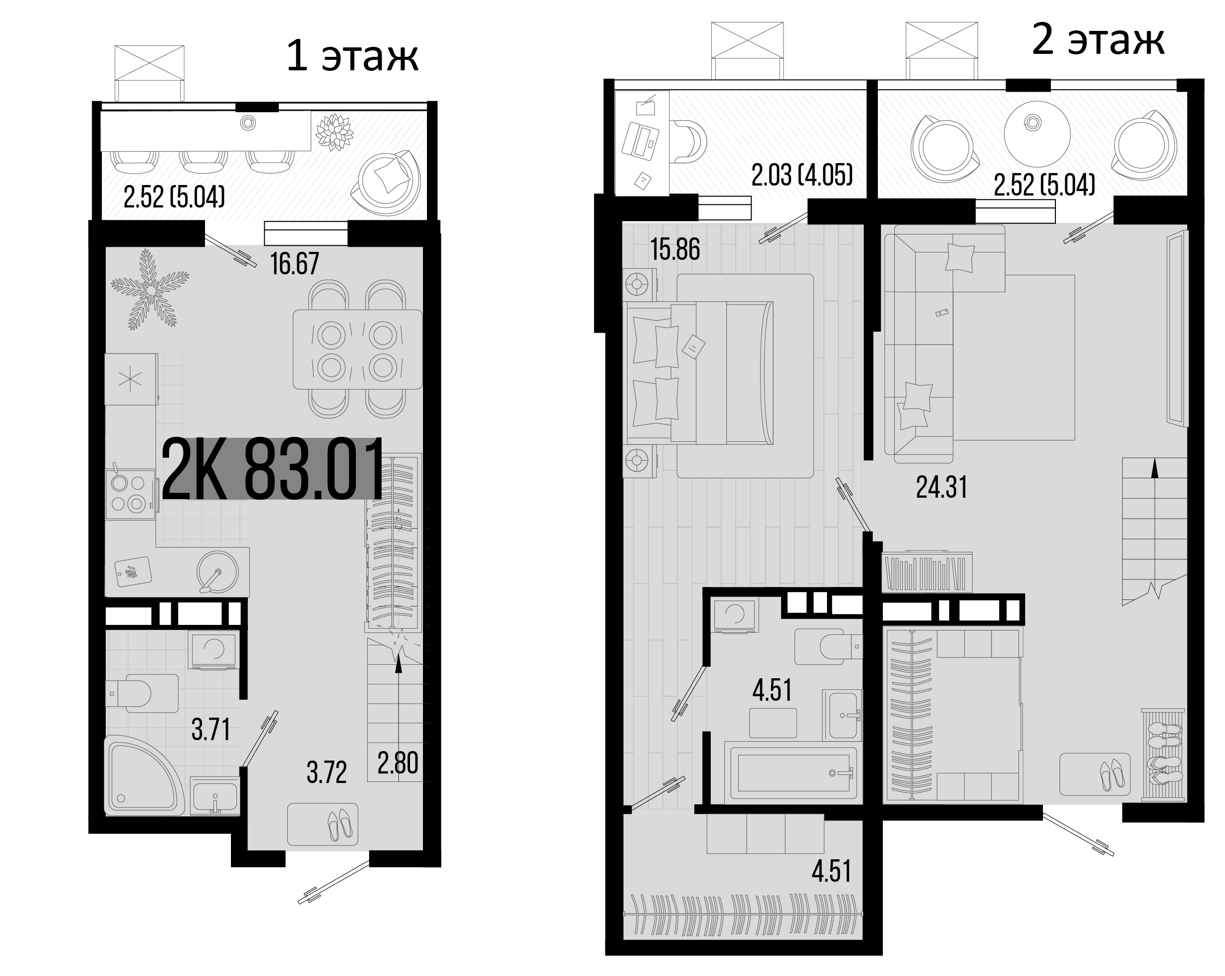 2-комн. квартира, 75.94 м² в ЖК Цветной бульвар — фото 2