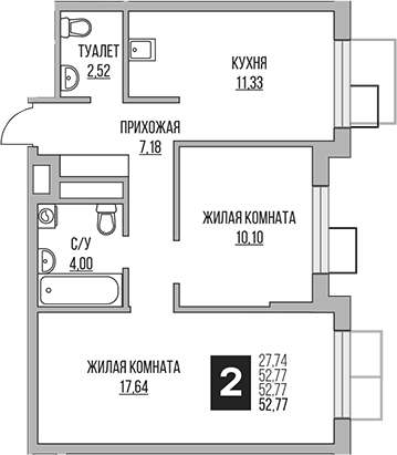 2-комн. Гранель Притяжение Сити