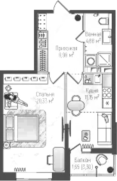 2-комн. Рига Хиллс