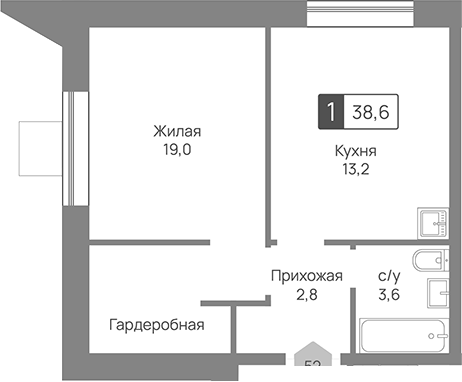 1-комн. Отрада 3