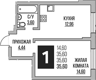 1-комн. Гранель Живописный