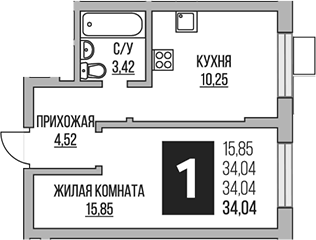 1-комн. Гранель Живописный
