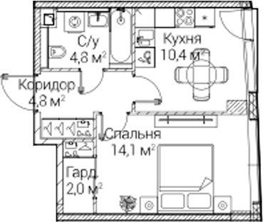 1-комн. СЕЗАР БУДУЩЕЕ