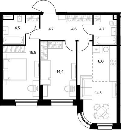3-комн. Адмирал