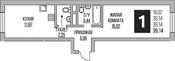 1-комн. Гранель Живописный