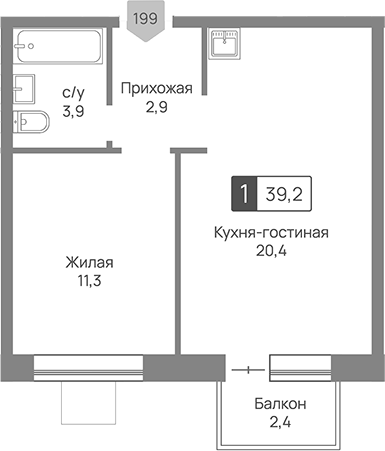 2-комн. Отрада 3