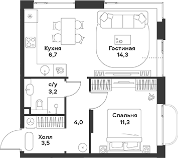 2-комн. АЛИА