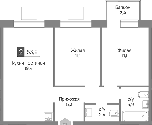 3-комн. Отрада 3