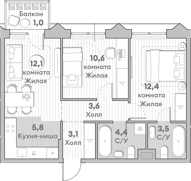 3-комн. НАТИВ