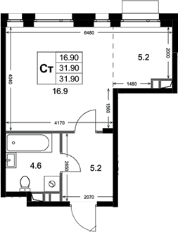 Студия, 31.9 м², 3/3 этаж, ЖК «Кореневский Форт 2.3»