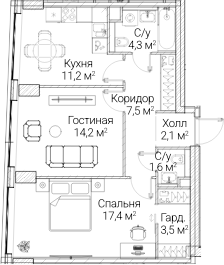2-комн. СЕЗАР БУДУЩЕЕ