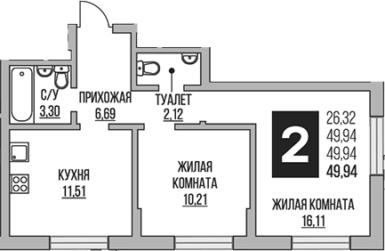 2-комн. Гранель Живописный