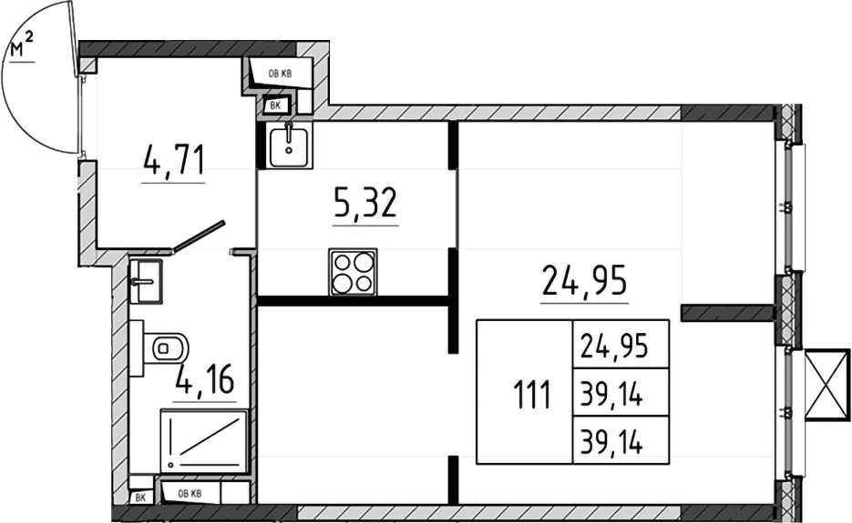 Студия, 39.14 м², 5/17 этаж, ЖК «Поварово-Молодежный-2»