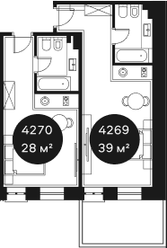 Студия, 66.05 м², 4/4 этаж, ЖК «Резиденция Волна»
